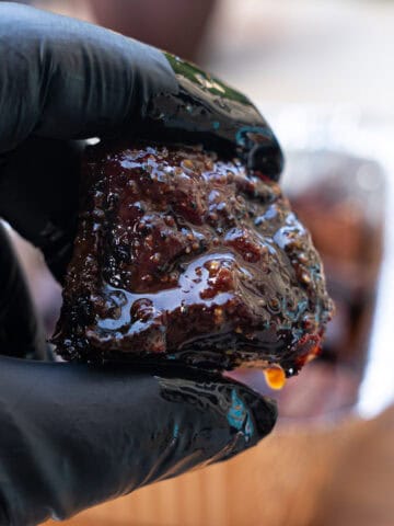 Substitute for brisket: Chuck Roast Burnt Ends with Apple Cider BBQ Sauce