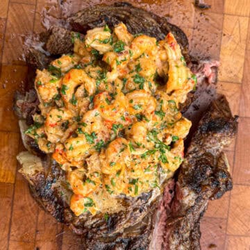 Grilled Ribeye with Cajun Crawfish Sauce Recipe