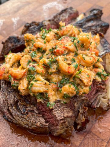Grilled Ribeye with Cajun Crawfish Sauce Recipe