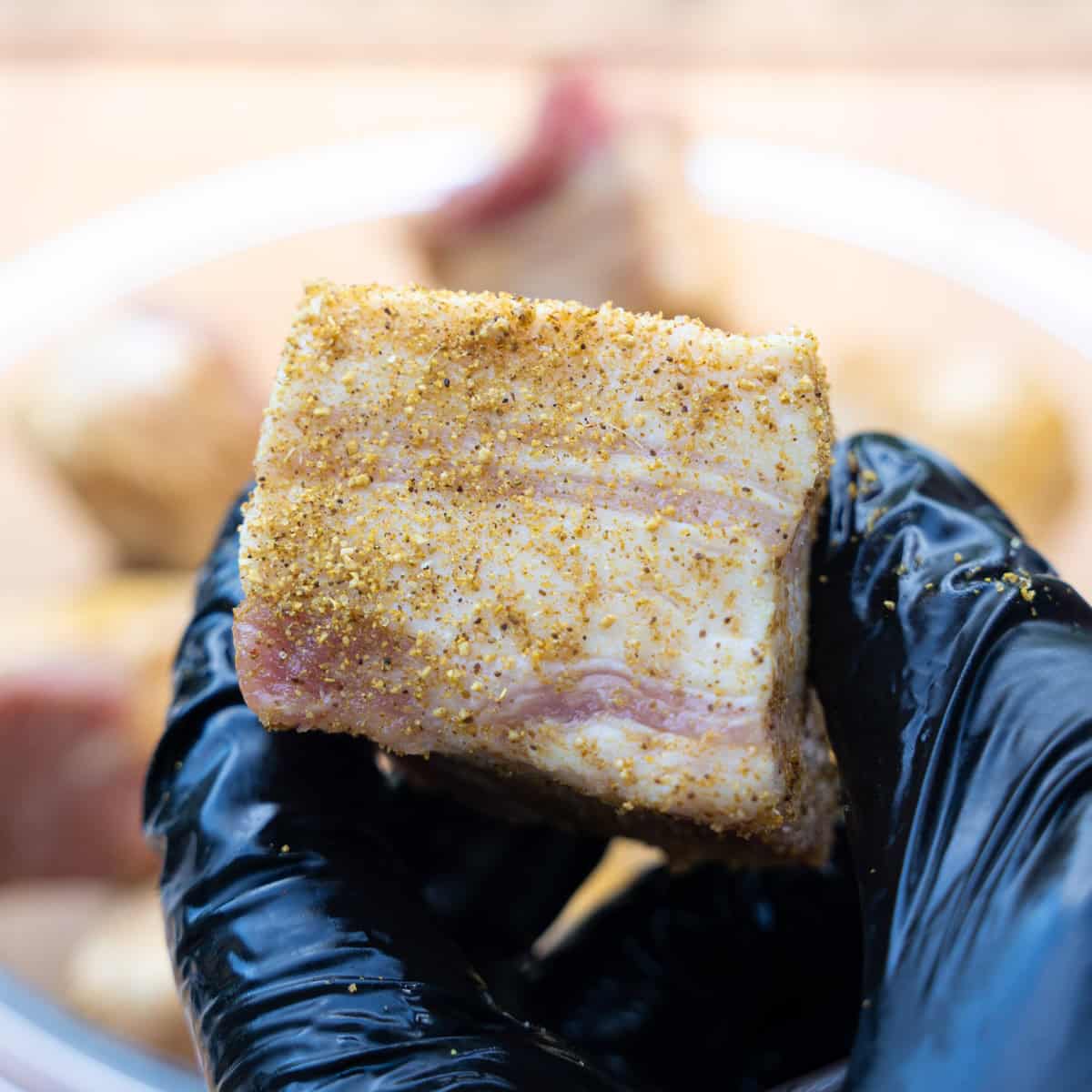 Seasoned Pork Belly Close-Up Shot