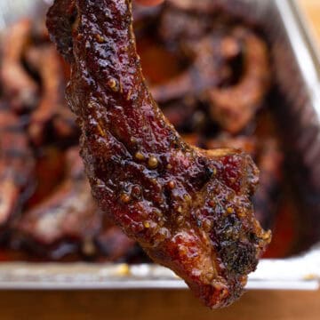 Finished Party Style Ribs With Maple Bourbon Glaze