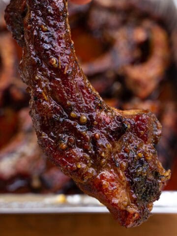 Finished Party Style Ribs With Maple Bourbon Glaze