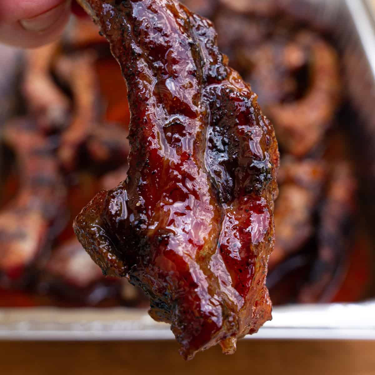 Finished Party Style Ribs With Maple Bourbon Glaze