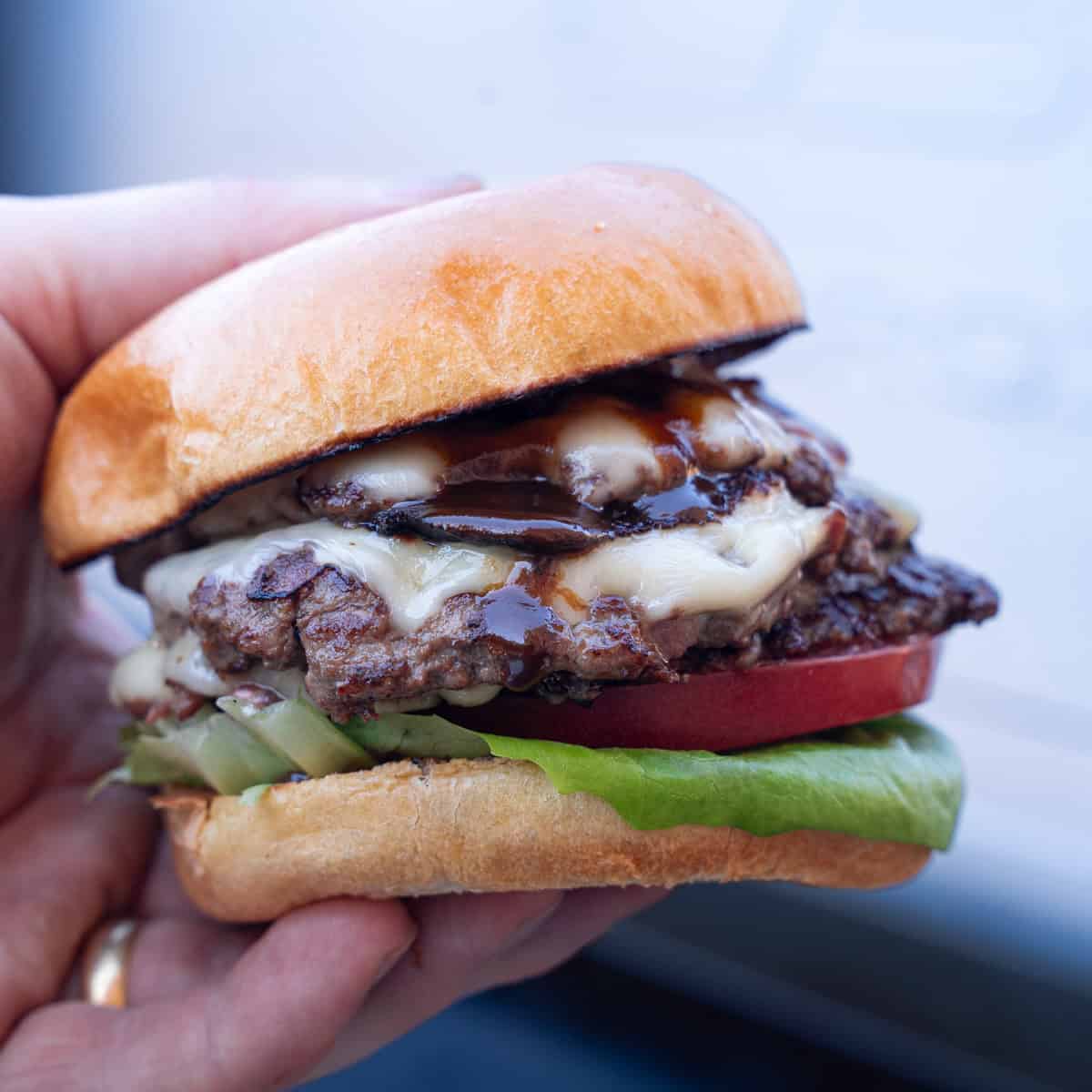 Smashburgers w/ Guiness-Infused BBQ Sauce