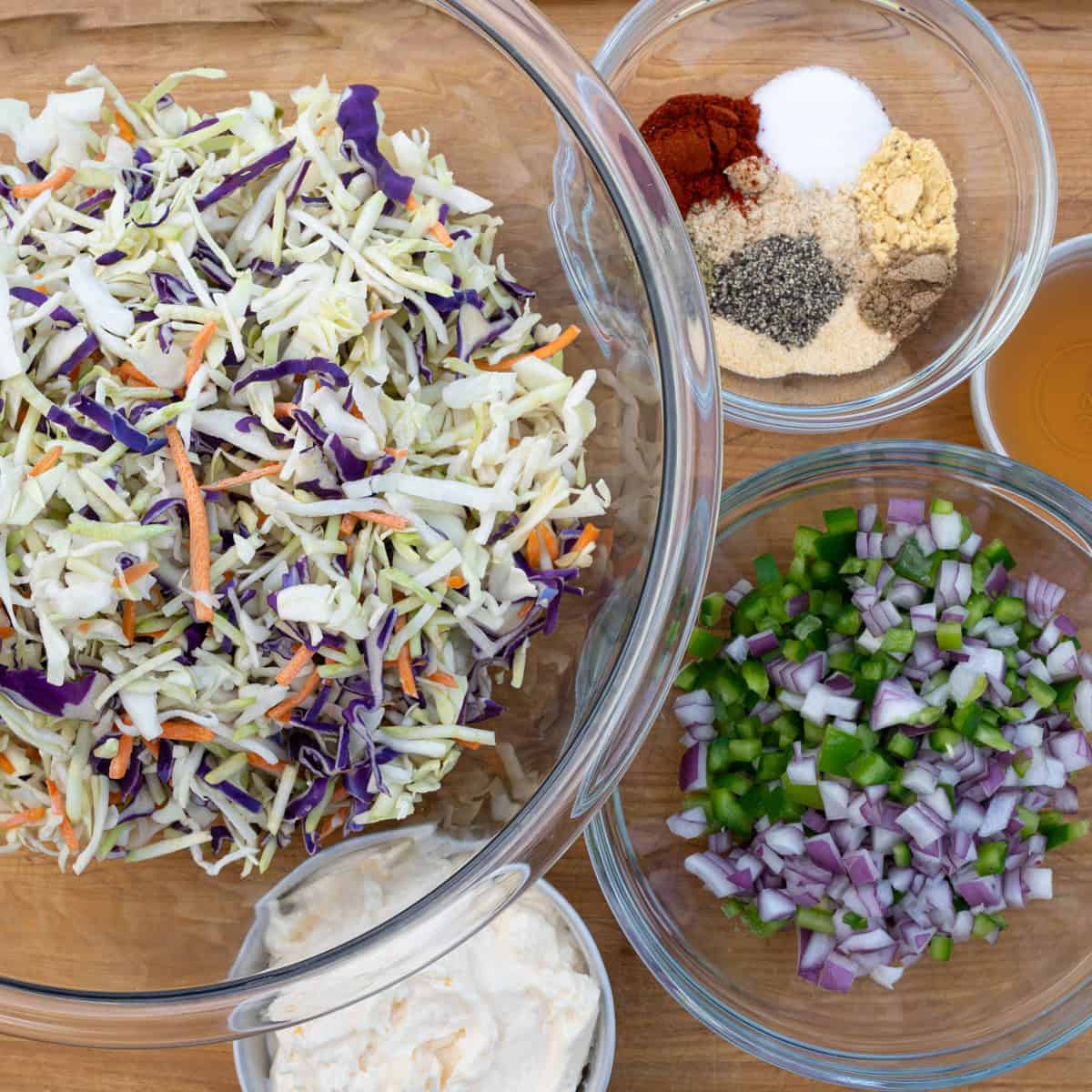 Preparing the Ingredients for the memphis coleslaw recipe
