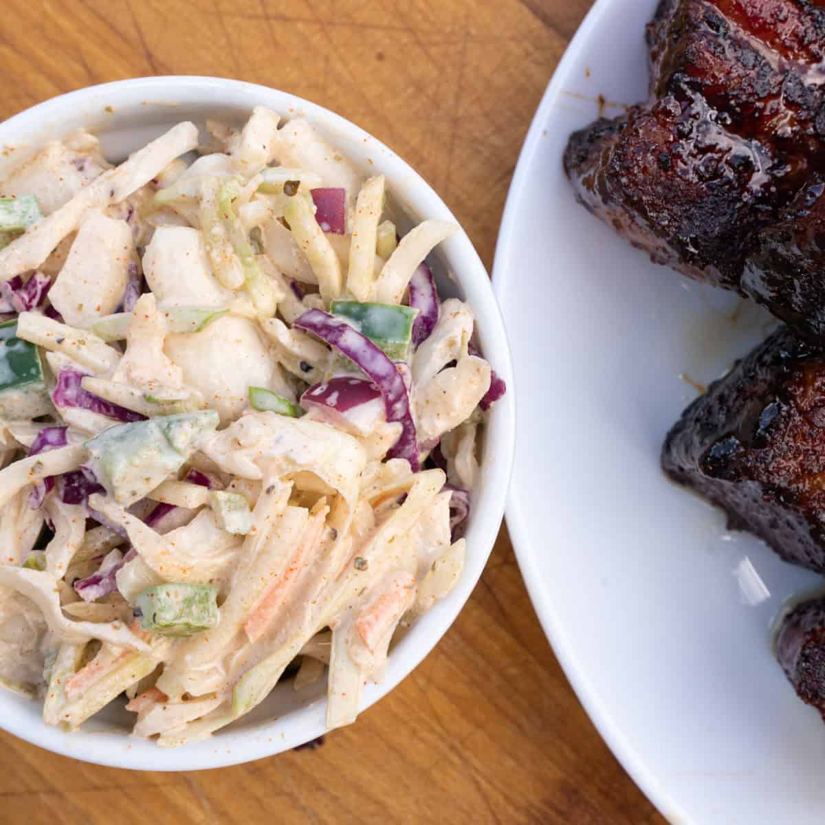 Memphis Coleslaw Recipe served with Pork Belly