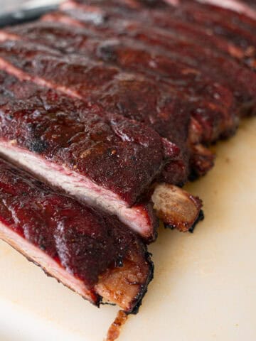 Smoked Ribs at 250 Degrees, Sliced Up