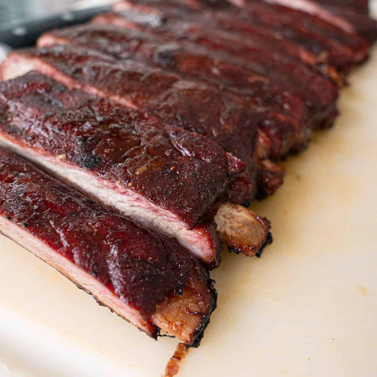Smoked Ribs at 250 Degrees, Sliced Up