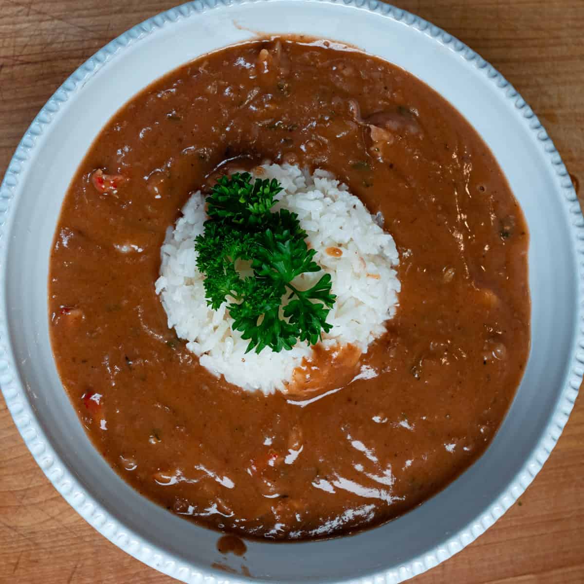 The finished product of my crawfish bisque I used to address my "what does crawfish taste like" blog post