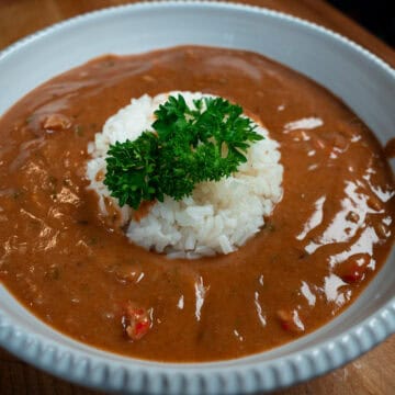 The finished product of my crawfish bisque I used to address my "what does crawfish taste like" blog post