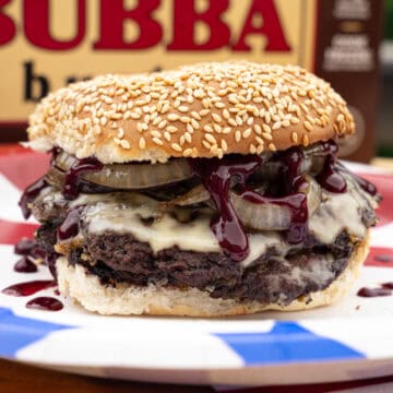 Bubba Burger Smashburgers with Spicy Blueberry BBQ Sauce