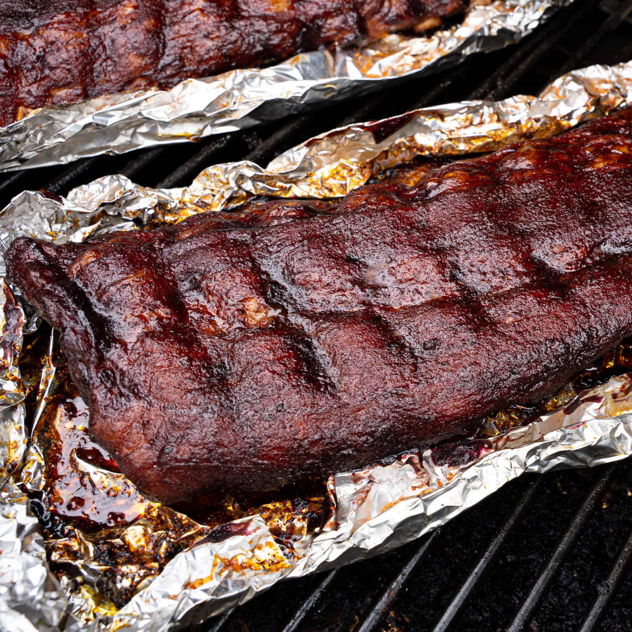 Baby Back ribs glazed with BBQ sauce
