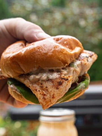 Blackened Grouper Sandwich with Creole Tartar Sauce Finished Product