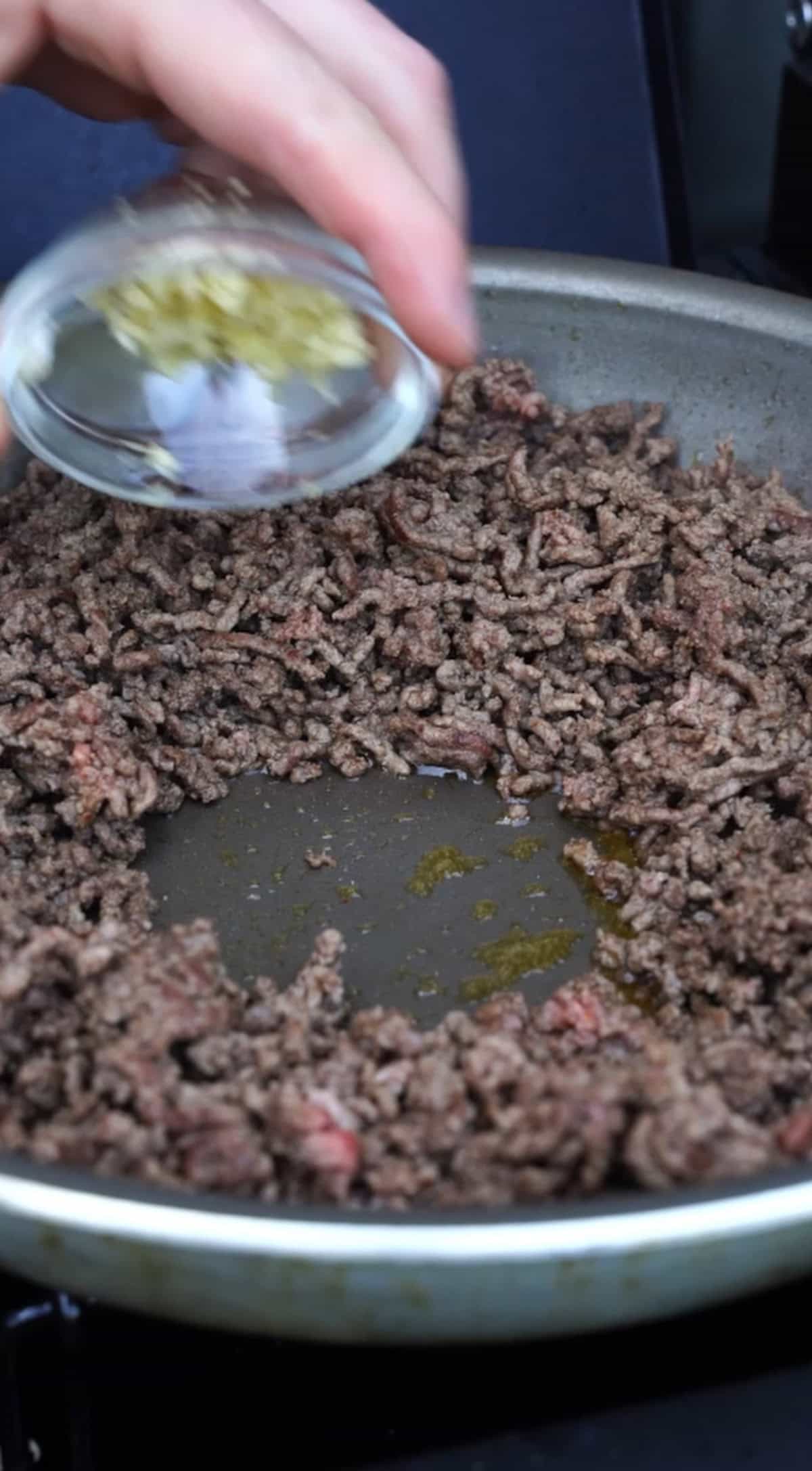 Fully cooked & browned ground beef