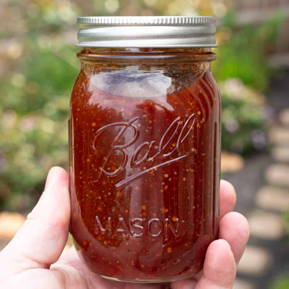 Storing Hot Honey BBQ Sauce in an airtight container