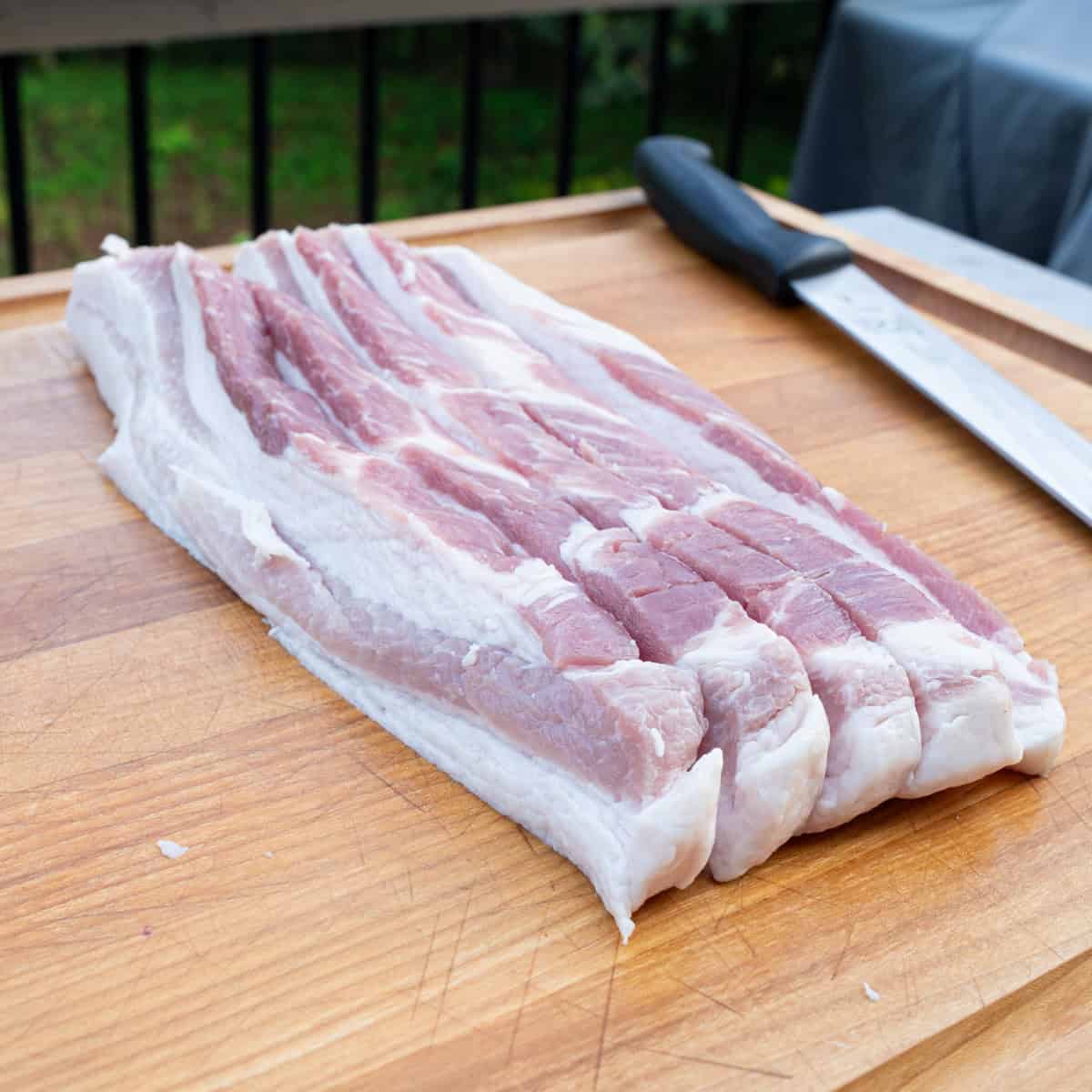 Boneless, Skinless Pork Belly Slab Sliced Thin