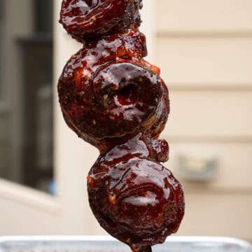 Smoked Pork Belly Lollipops with Hot Honey BBQ Sauce