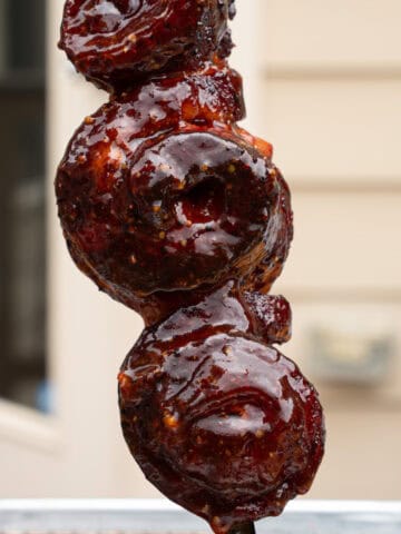 Smoked Pork Belly Lollipops with Hot Honey BBQ Sauce
