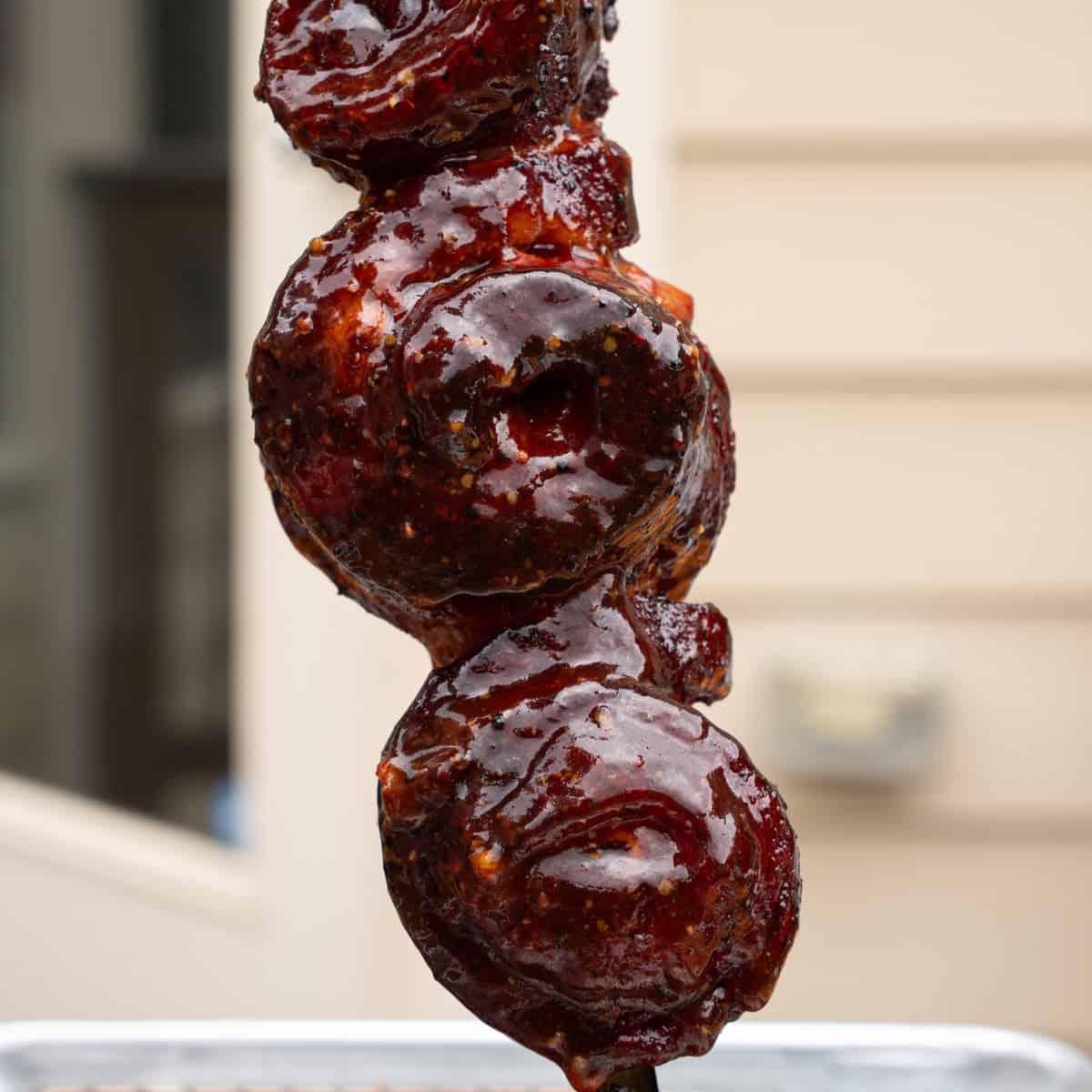 Smoked Pork Belly Lollipops with Hot Honey BBQ Sauce