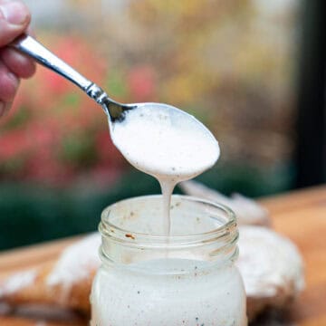 Finished product of my homemade Alabama white sauce