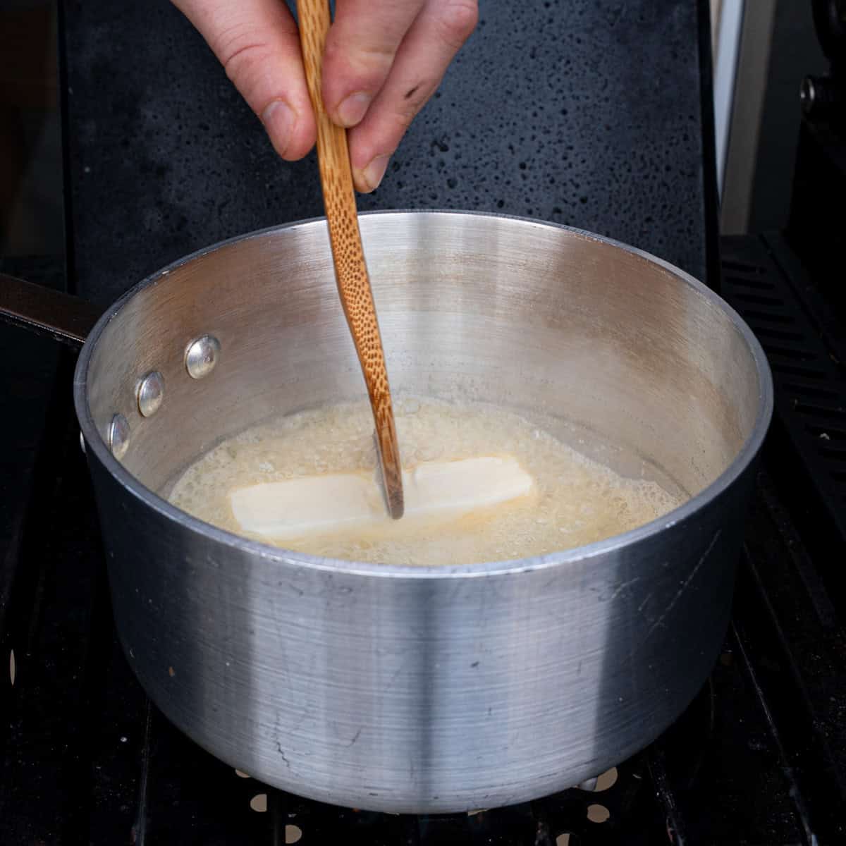 Melting butter in a saucepan