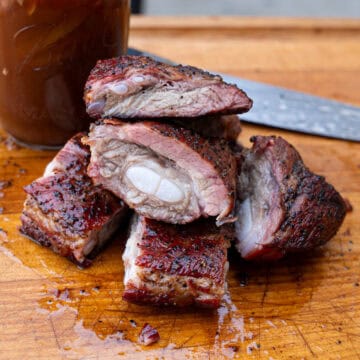 Finished Rib Tips freshly sliced before being sauced