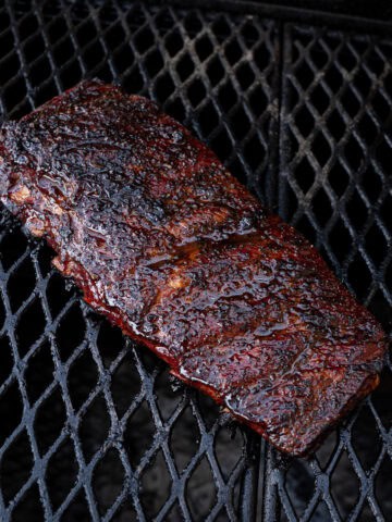 Direct Heat Ribs in the final stages of cooking on the grill