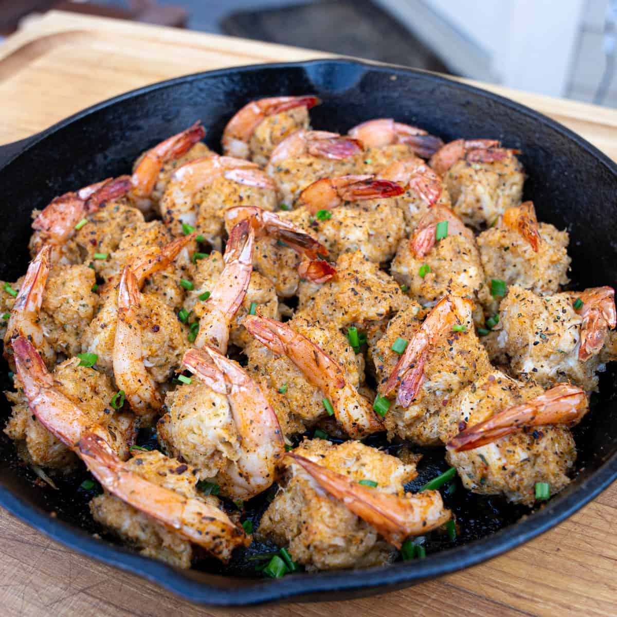 Cajun Crab Stuffed Shrimp Freshly Pulled from the Smoker