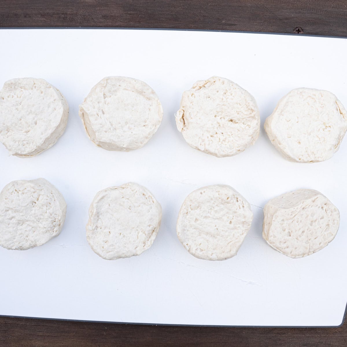 Pillsbury biscuit dough placed on a cutting board