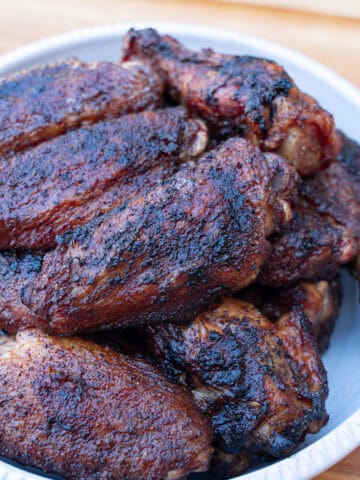 Finished Pickled Brined Chicken wings in a bowl