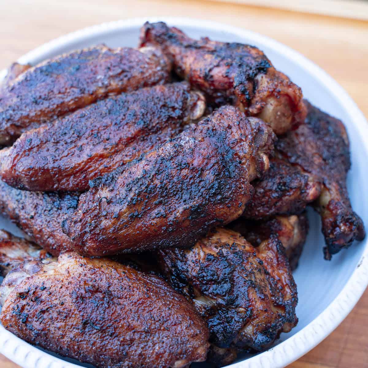 Finished Pickled Brined Chicken wings in a bowl