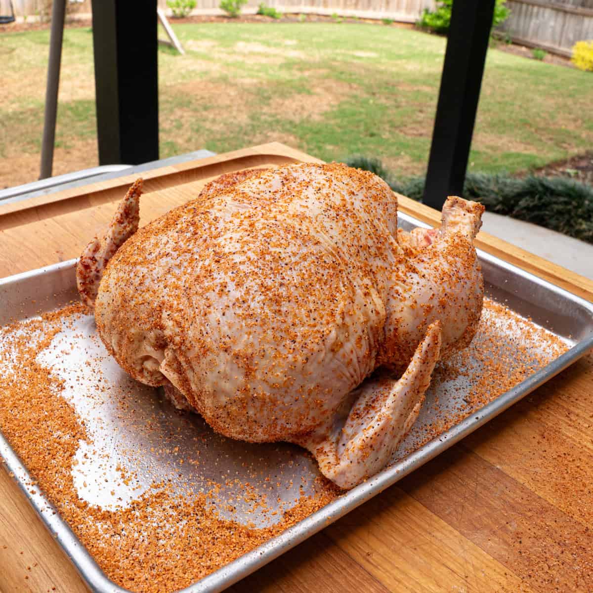 Seasoning a whole chicken