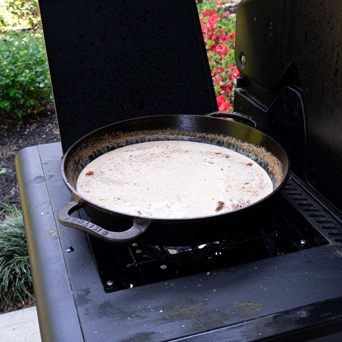 Making the Cajun Alfredo Sauce