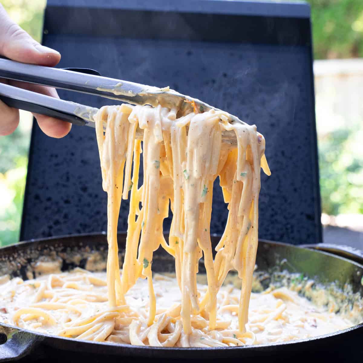 Cajun alfredo pasta finished and sauced