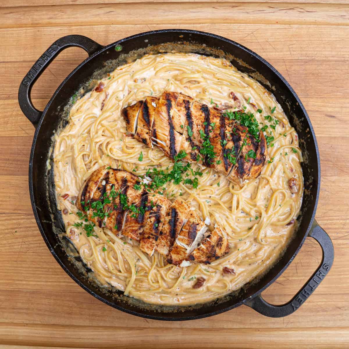 Finished Product of Cajun Chicken Alfredo