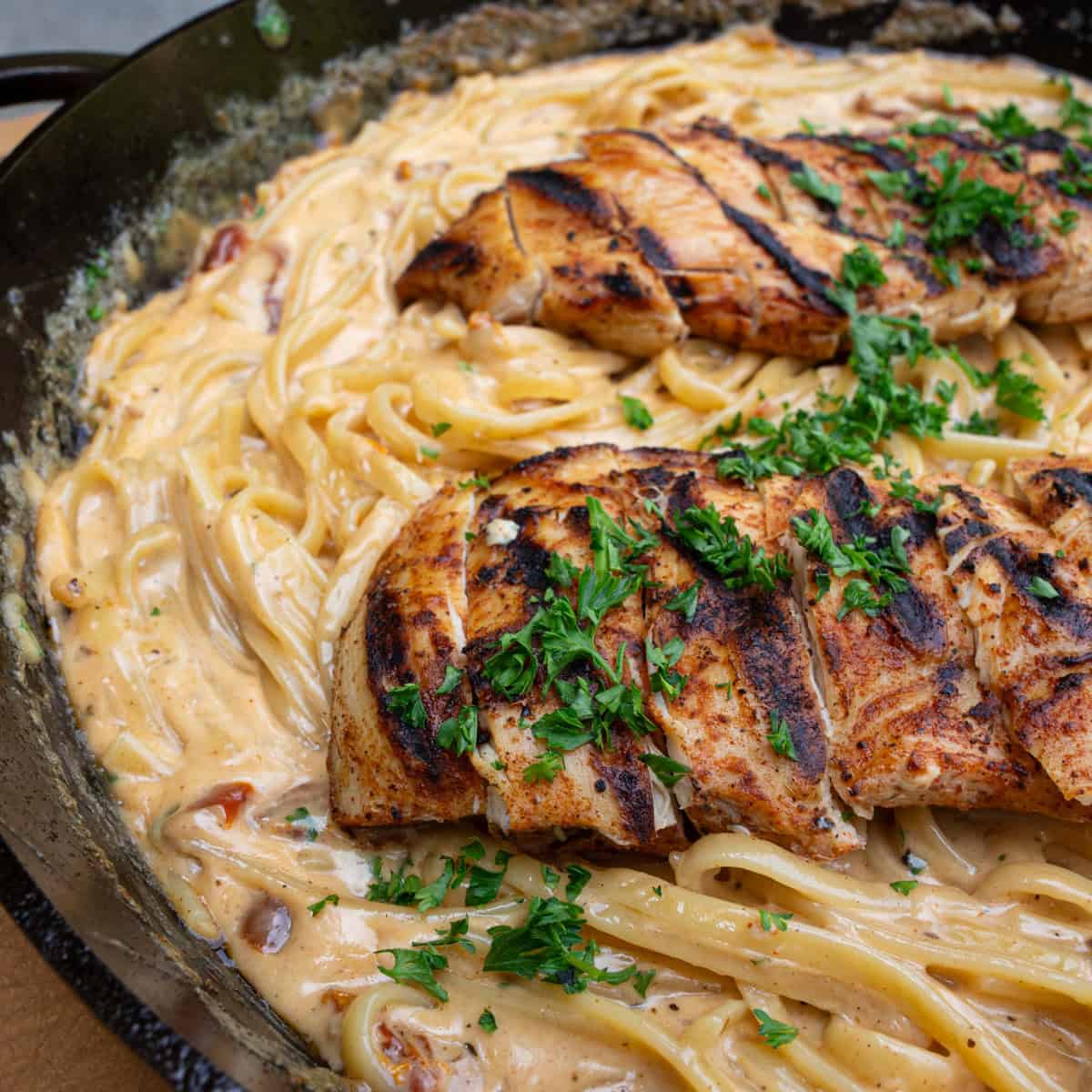 Finished Product of Cajun Chicken Alfredo